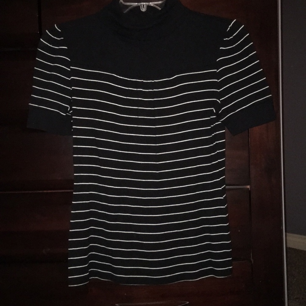 Large Charlotte Russe black and white stripe top